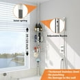 thumbnail image 3 of Yeyebest Rust Resistant 4-Shelf Stainless Steel Plastic Tension Pole Bathroom Corner Shower Caddy, Silver, 3 of 6