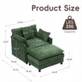 thumbnail image 2 of Lovableguy Modern Oversized Accent Chair with Ottoman,Chenille Deep Seat Upholstered Armchair,Comfy Single Sofa Couch for Living Room Bedroom Office Apartment,Green, 2 of 7