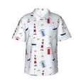 thumbnail image 1 of Balery Nautical Lighthouse Sailboat Camisas hawaianas de manga corta para hombre, camisas playeras de corte holgado, camisas de vacaciones con botones,3X-Large, 1 of 7