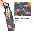 thumbnail image 4 of Yayeee 33oz Insulated Water Bottle Double Wall Stainless Steel with Flip Straw Lid, Yellow Floral Flamingo, 4 of 7