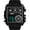 All Black, variant on SKMEI Men's Digital Sports Watch, LED Square Large Face Analog Quartz Wrist Watch with Multi-Time Zone Waterproof Stopwatch