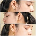 thumbnail image 5 of JeenMata 3 Pairs Variety Pack Trendy Earrings Bundles - Huggie Hoops Earrings and Triangle Dangle Drops - Gift for Her, 5 of 5