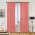 thumbnail image 2 of Pure Coral Red Kitchen Curtains 84 Inch Length, Simple Solid Color Grommet Top Bedroom Living Room Curtains, Light Filtering Cafe Curtain Drapes 2 Panels Set 84''x84'', 2 of 9