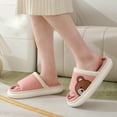 thumbnail image 7 of Xfvqtps Mens and Womens Couple Flax Slippers Cute Bear Memory Foam Thick Bottom Soft Sole Comfortable Non-Slip Warm Winter Cotton Slippers Pink, 7 of 7