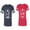 Men Navy / Women Red, variant on King Queen White Pentagon Matching Couple Cotton Jerseys (Men Navy / Women Black) (Men S / Women S)