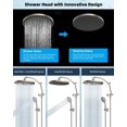 thumbnail image 3 of Hibbent Self-Cleaning Shower Head, 10'' High Pressure Rain Shower Head, Showerhead Combo/Handheld Shower Head, 16'' Adjustable Arc Shower Extension Arm, 71'' Hose, Showerhead Holder, Brushed Nickel, 3 of 8