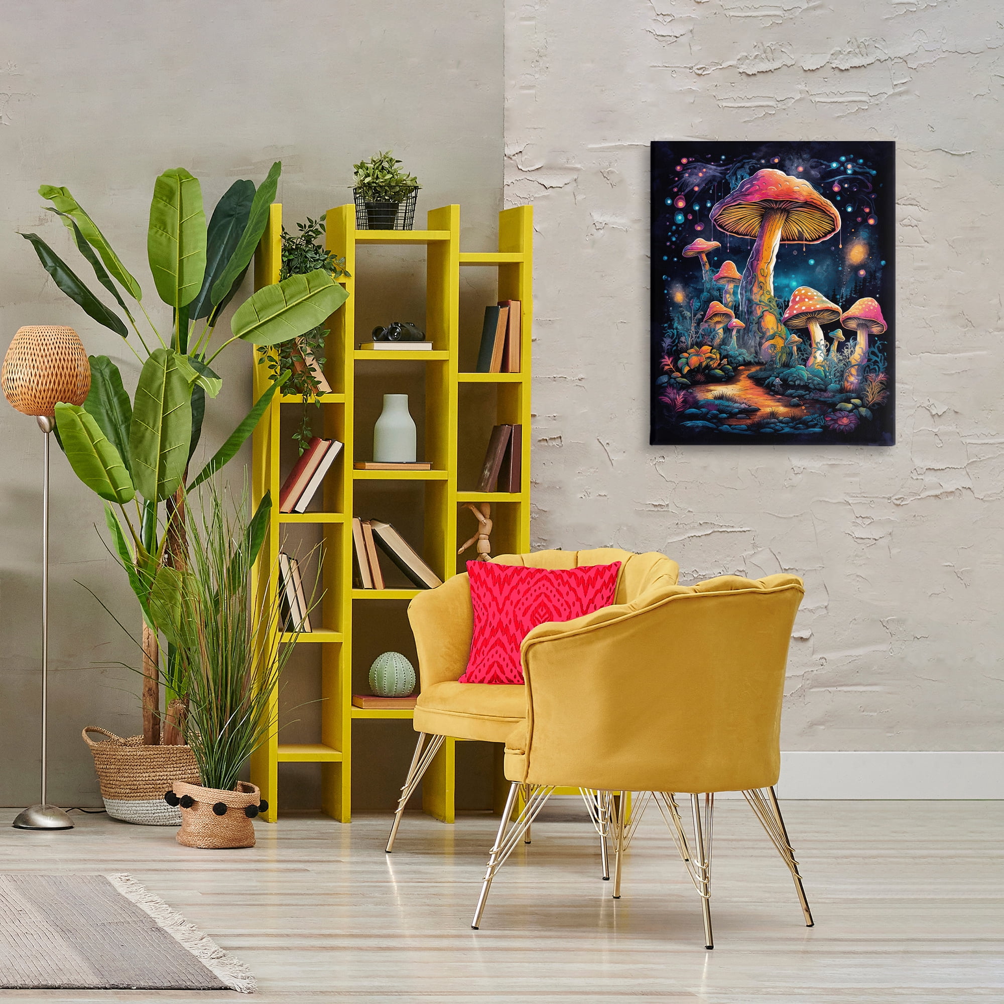 Stupell Industries Psychedelic Mushrooms Nature Landscape & Nature Painting Wrapped Canvas Art Print Wall Art, 24 x 30