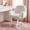 White, variant on Vanity Chair with Wheels, Faux Rabbit Fur Hollow Back Desk Chair, 360 °   Swivel Height Adjustable Cute Makeup Chair for Bedroom Vanity Table