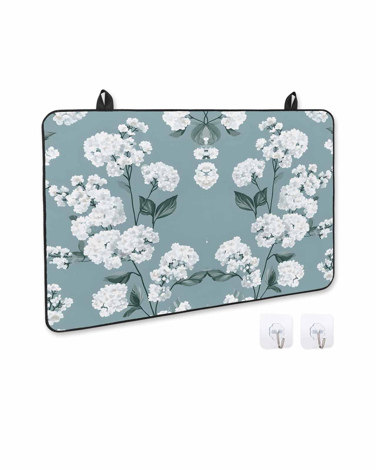 nqOlkjepod Large Induction Cooktop Protector Mat 24"x21", Spring Flowers Stove Top Covers for Electric Stove, Watercolor Plant Garden Florals Leaf Stove Burner Cover Mats, Glass Top Stove Cover