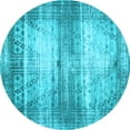 thumbnail image 1 of Ahgly Company Indoor Round Persian Light Blue Traditional Area Rugs, 4' Round, 1 of 4