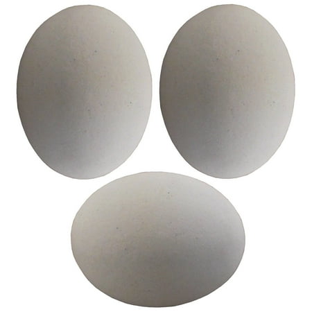 3 PACK WHITE CERAMIC DUMMY BIRD QUAIL NEST EGG HATCHING CRAFT NESTING TRAIN