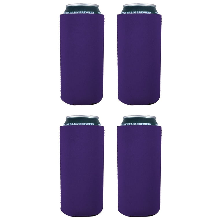 Blank Neoprene Beer Bottle Coolie (4 Pack, Purple)