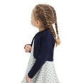 thumbnail image 5 of Lilax Baby & Girls' Bolero Cardigan Knit Long Sleeve Button Closure Shrug Navy 6-9 Months, 5 of 8