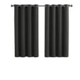 thumbnail image 6 of (2 pack) Better Homes & Gardens Solid Woven Textured Grommet Blackout Curtain Panel, 1-Piece, Black, 50" W x 63" L, 6 of 6