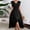 *Black, variant on ClodeEU Womens Summer V Neck Ruff Sleeve Elastic Waist Dress, A Line Casual Loose Fit Maxi Dress Army Green,Womens Plus XXL