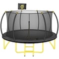 thumbnail image 5 of Voqoomkl Recreational Trampoline with Basketball Hoop for Kids Adults, Black/Yellow, 13.20 x 13.20 x 8.50 ft, 5 of 6
