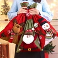 thumbnail image 1 of Santa Claus Plaid Christmas Gift Bags with Drawstring - Perfect for Holiday Party Favors & Decorations, Bulk Pack, 1 of 6