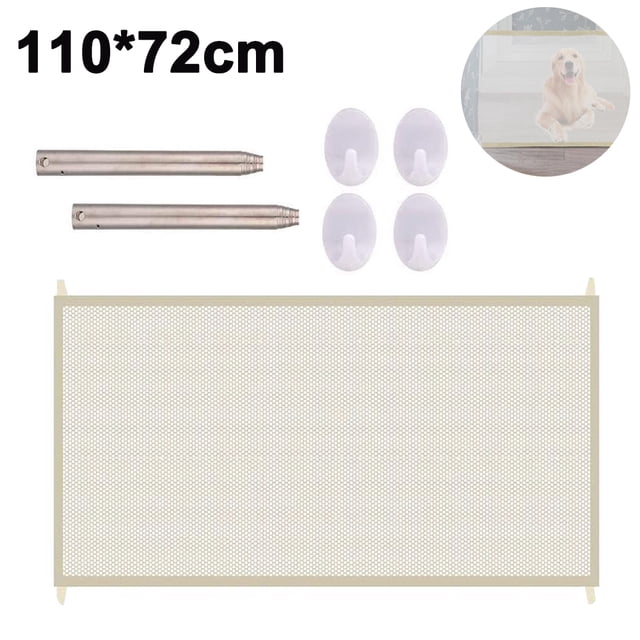 Puerta mágica para bebés, puerta para perros, puerta para bebés para interiores y exteriores, valla de seguridad plegable de malla portátil, fácil de instalar