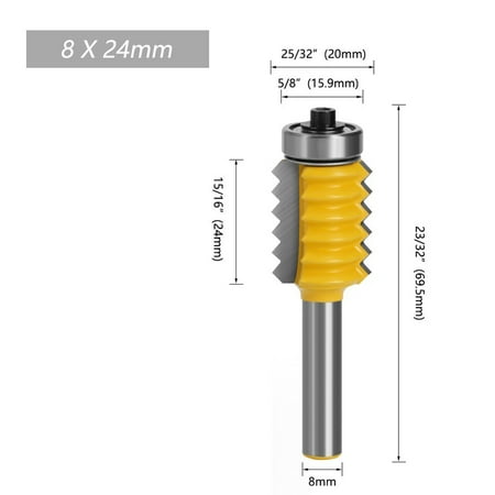 

8mm Shank Milling Cutter Finger Joint Glue Raised panel V joint Router Bit Tenon