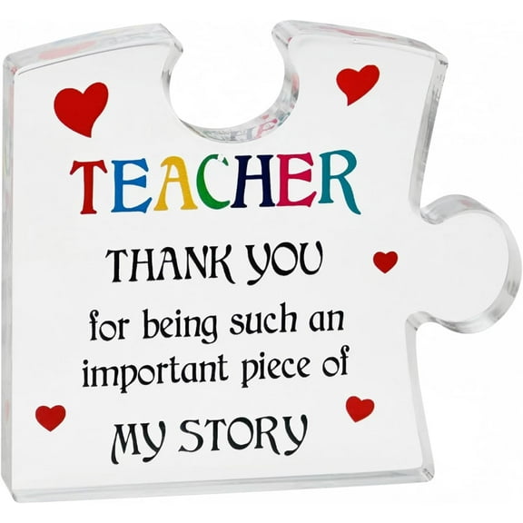Teacher Gifts,Teacher Appreciation Gifts for Women Men,Christmas Birthday Gifts for Teacher,Unique Acrylic Block Puzzle Piece Decorations