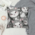thumbnail image 2 of Heduofu  Cute Cats Throw Pillow Cover Pillow Case Square Case Cushion Home for Bedroom Sofa Chair Decor 18"x18" White, 2 of 5