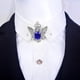 thumbnail image 2 of Broche de águila de cristal con forma de botón para camisa, accesorio para traje, para hombre y mujer Plata + Azul, 2 of 8
