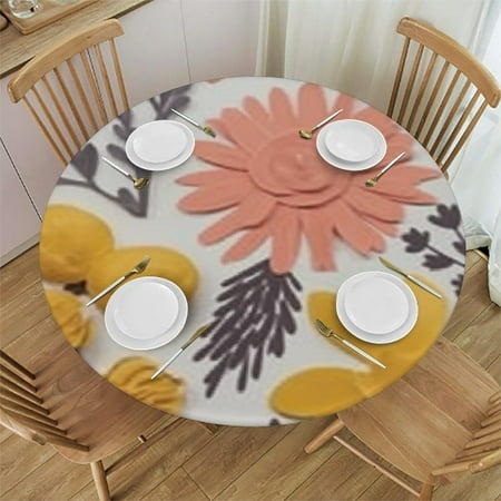 

HAOXIT Flower Greaeproof for Party round table cover and home decoration