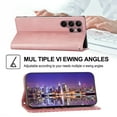 thumbnail image 6 of Tarise for Samsung Galaxy S22 Ultra 5G Flip Cover, Luxury PU Leather Shockproof Folding Kickstand Card Holder Pocket Wallet Wrist Strap Handbag Phone Case for Samsung S22 Ultra 6.8 inch, Rosegold, 6 of 9