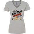 thumbnail image 3 of Inktastic That's My Awesome Grandson Out There with Trombone Women's V-Neck T-Shirt, 3 of 5