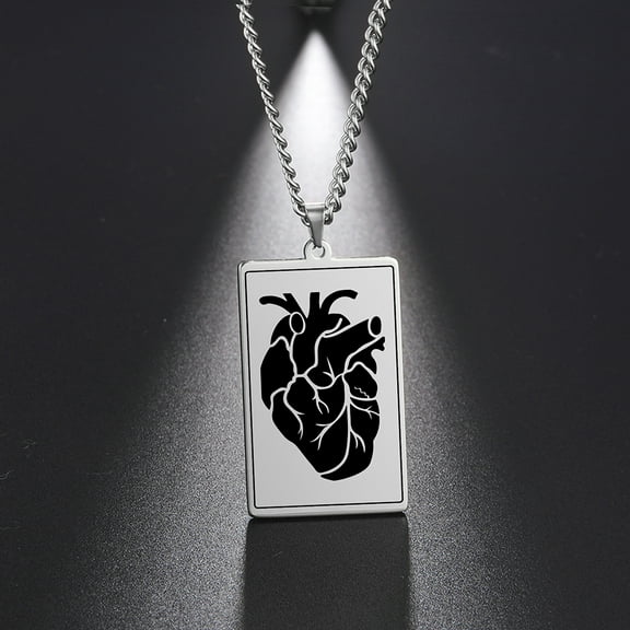 EUEAVAN Silver Heart Pendant Stainless Steel Necklace Jewelry