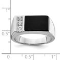 thumbnail image 2 of Sterling Silver Onyx & Cubic Zirconia Band Sz 9, 2 of 2