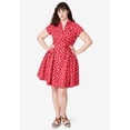thumbnail image 3 of ellos Women's Plus Size Sandy Shirtwaist Dress - 4X, Poppy Red Floral, 3 of 3