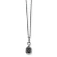 thumbnail image 1 of FB Jewels Sterling Silver Rhod Plated Black and White Diamond Rectangle Pendant Neckl, 1 of 3