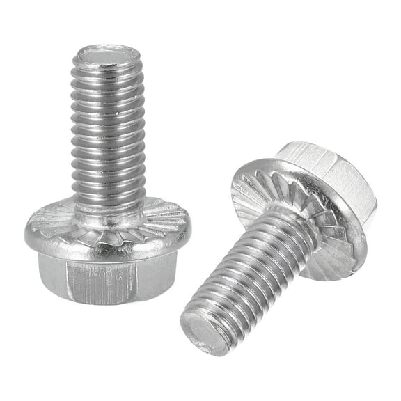 M8x16mm Hex Flange Bolts 304 Stainless Steel Polishing 10 Pack