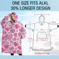 thumbnail image 4 of Oversized Wearable Blanket Hoodie,Pink Breast Cancer and Love Sherpa Blanket Hoodie with Super Pockets,Super Warm Fuzzy Pullover for Women & Men, 4 of 6