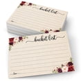 thumbnail image 1 of 321Done Cartes Seau (50 Cartes) 4 Pouces x 6 Pouces pour Mariage, Remise de Diplômes, Retraite, Anniversaire - Fabriqué aux États-Unis - Roses Rouges Kraft Tan Floral, 1 of 4