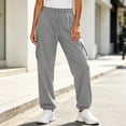 thumbnail image 5 of Fnooota Women's Joggers with Pockets, Elastic Waist Fall Running Relaxed Fit Drawstring Athletic Pants Jogger Pants Gray Size L, 5 of 8