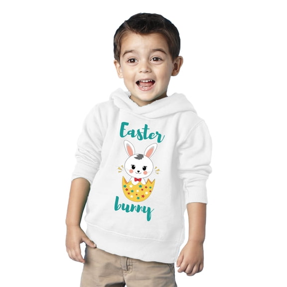 Easter Bunny Boy Easter Hooded Sweatshirt for Kids - Toddler Pullover 2T 4T 5/6 - Christian Holiday Easter Hoodie for Boys for Girls