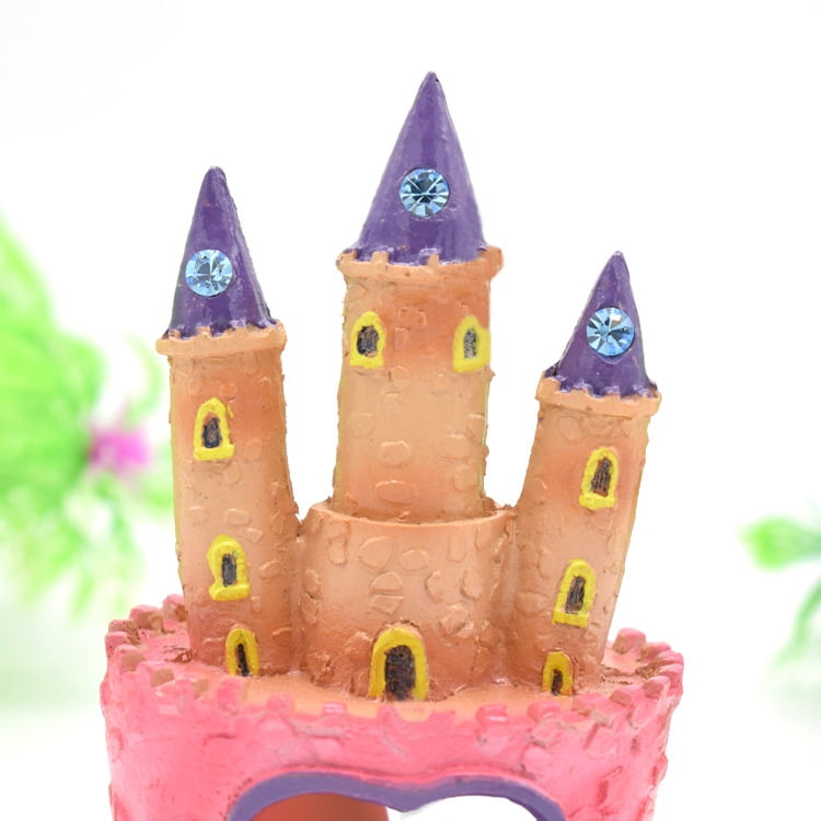 Pink Princess Castle Fish Cave Aquarium Ornament Fish Tank