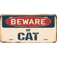 thumbnail image 1 of Chapa Metal Vintage Pintura Hierro Rectangular Cuidado Con Los Gatos 30x15cm, 1 of 10