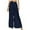 Dark Blue, variant on Inleife Woman Summer Solid Color Pockets Wide Leg Pants Casual Pants Boho Beach Pants Dark Blue M