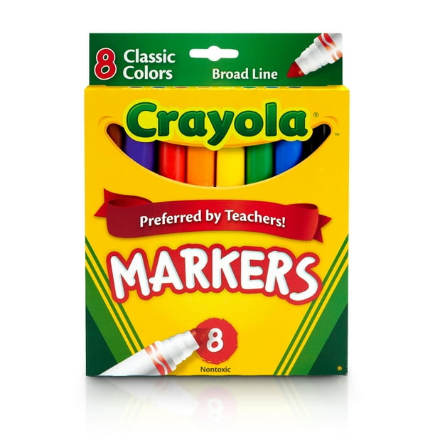Crayola Classic Colors Broad Line Markers, 8 / Set (Quantity) - Walmart