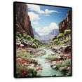 thumbnail image 2 of Designart "Canyon Timeless Beauty Painting I" Floral Floater Framed Canvas Print, 2 of 7