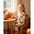 thumbnail image 3 of Aideaone Kids Halloween Pajamas Set Long Sleeve Sleepwear for Boys and Girls Ages 2 8 Years Spooky Printed Top and Pants, 3 of 8
