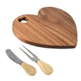 thumbnail image 2 of DAMAI Heart Shaped Cutting Board, Portable Cheese Board with knife & fork, Wooden Bread Cheese Charcuterie Serving Platter, Thank You Gift Box for Guest Wedding Birthday Valentines, 2 of 9