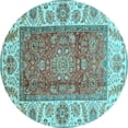 thumbnail image 1 of Ahgly Company Indoor Round Abstract Light Blue Modern Area Rugs, 3' Round, 1 of 4
