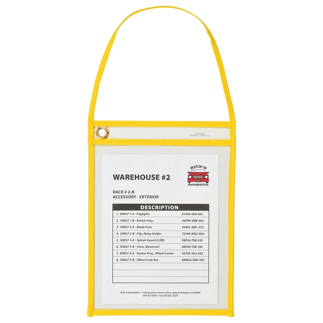 C-Line Soporte para boletos de tienda con correa para colgar Amarillo 12"" x 9"" x 16""
