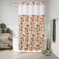 thumbnail image 6 of No Hook Shower Curtain with Built-in Rings - Fall Mushroom Pattern Washable Waterproof Fabric Bathroom Curtains for Hotel,Rentals, Stall 54 X 78 Inch , Autumn Foliage Floral, 6 of 9