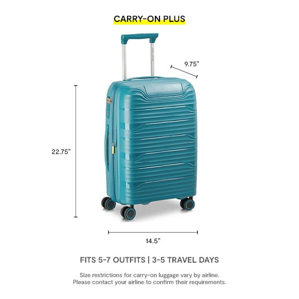 DELSEY PARIS Dune 20" Carry-on Hardside Expandable Spinner Luggage, Teal