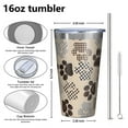 thumbnail image 4 of 16oz Tumblers Paw Print Stainless Steel Vacuum Insulated Double Wall Travel Tumbler Cups Mug with Lid and Straw,Cleaning Brush for Coffee,Tea, 4 of 4